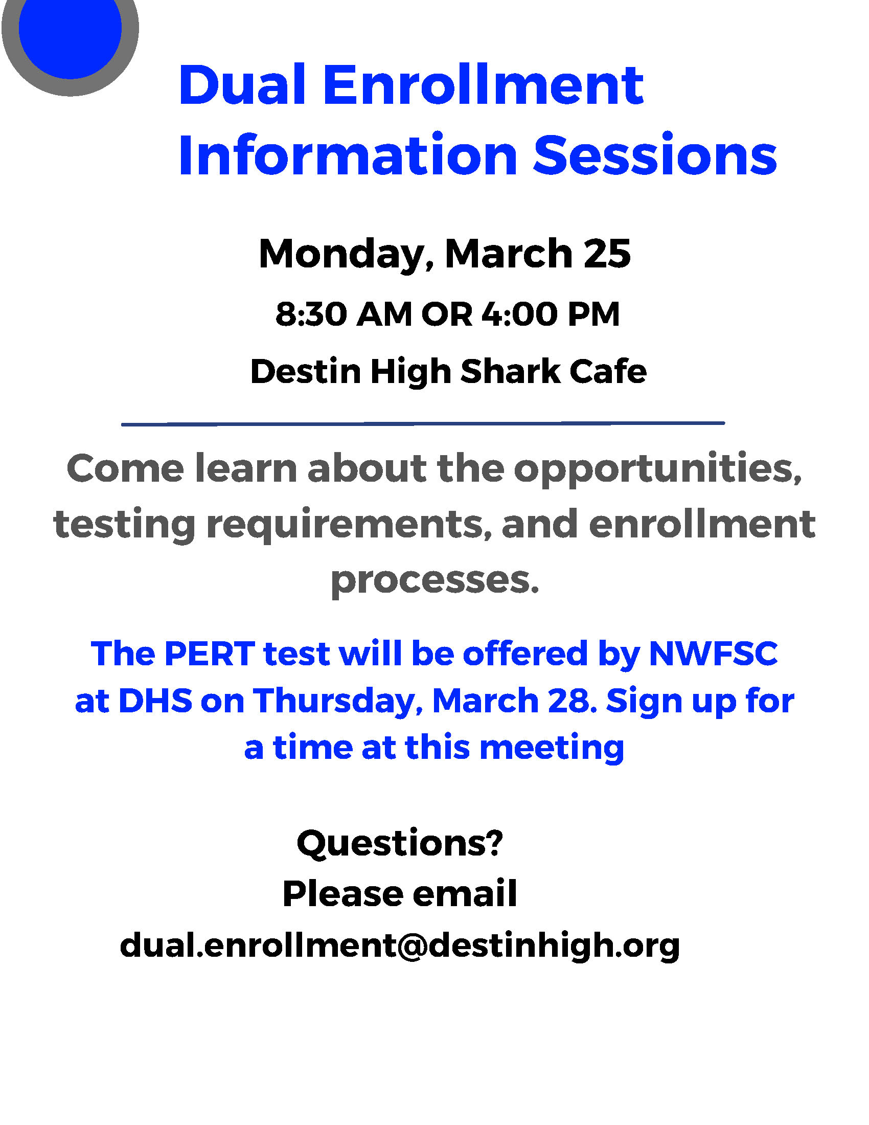 Dual Enrollment Information Sessions – Christine Cruickshank
