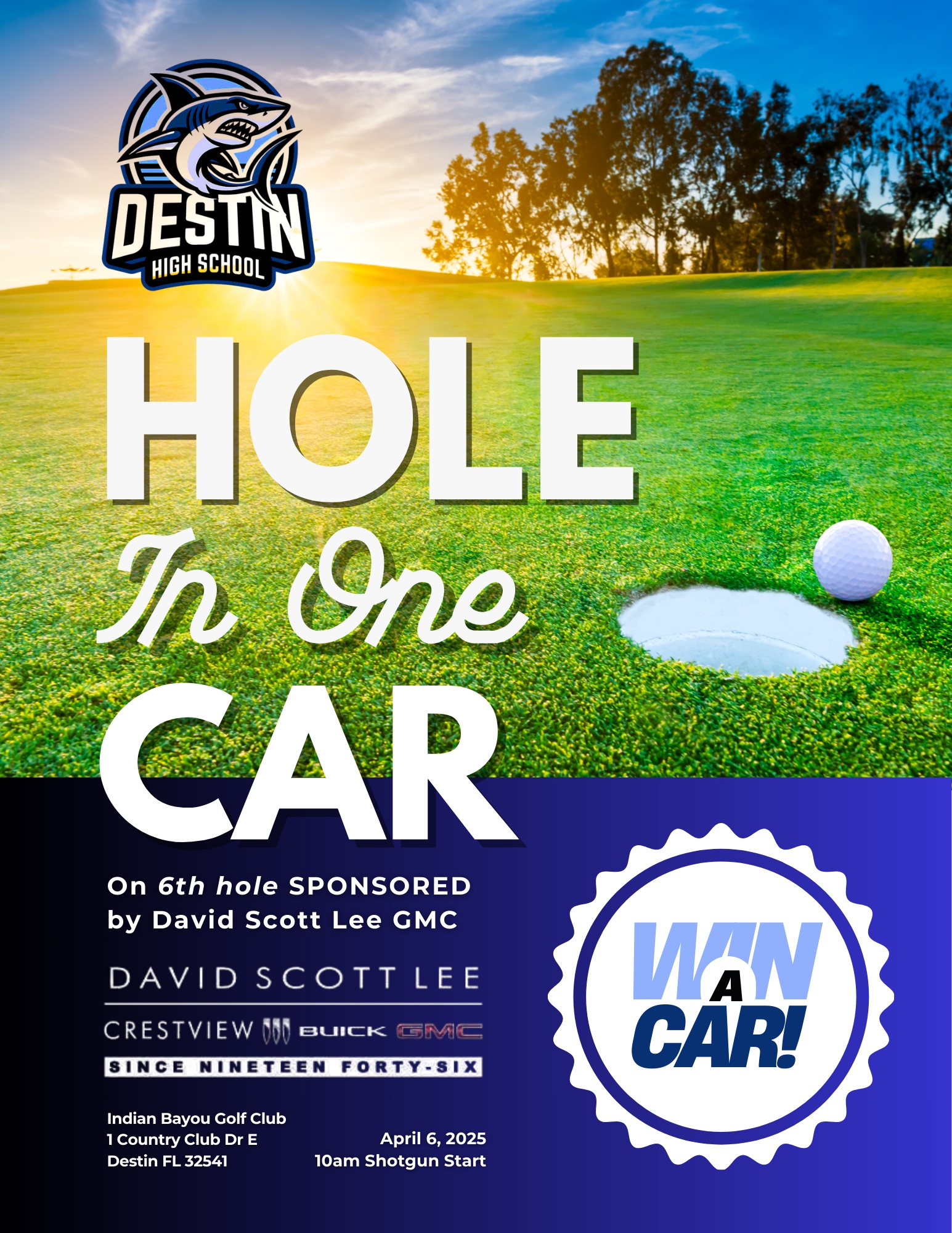 Hole in One Car – Green Simple Minimalist Golf Tournament Flyer