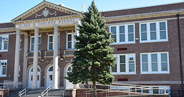 Exterior of Clara H. Carlson elementary school