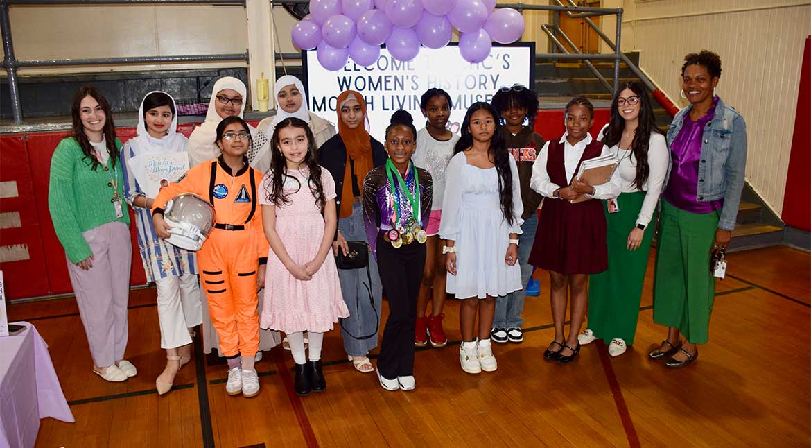 In celebration of Women’s History Month, Clara H. Carlson School hosted a Spirit Week that culminated with the fourth annual Women’s History Month Living Museum on March 27.
