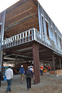 Staff visiting construction site of new Roosevelt Middle School building 