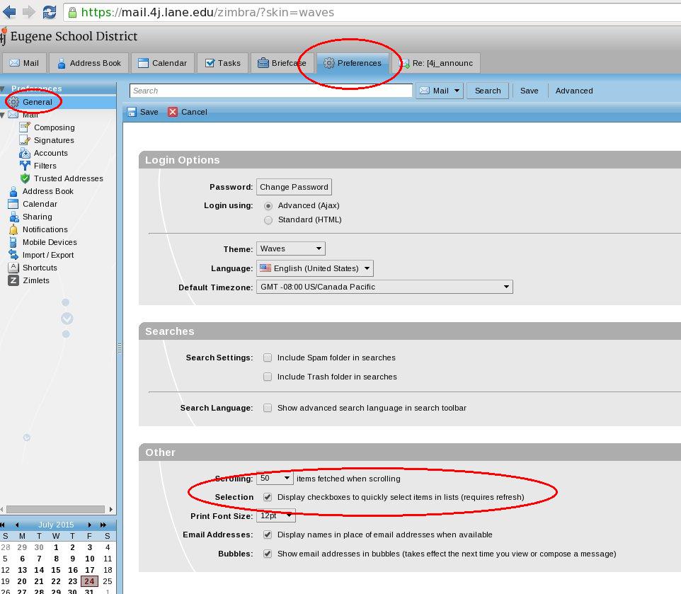 zimbra-checkboxes-setting