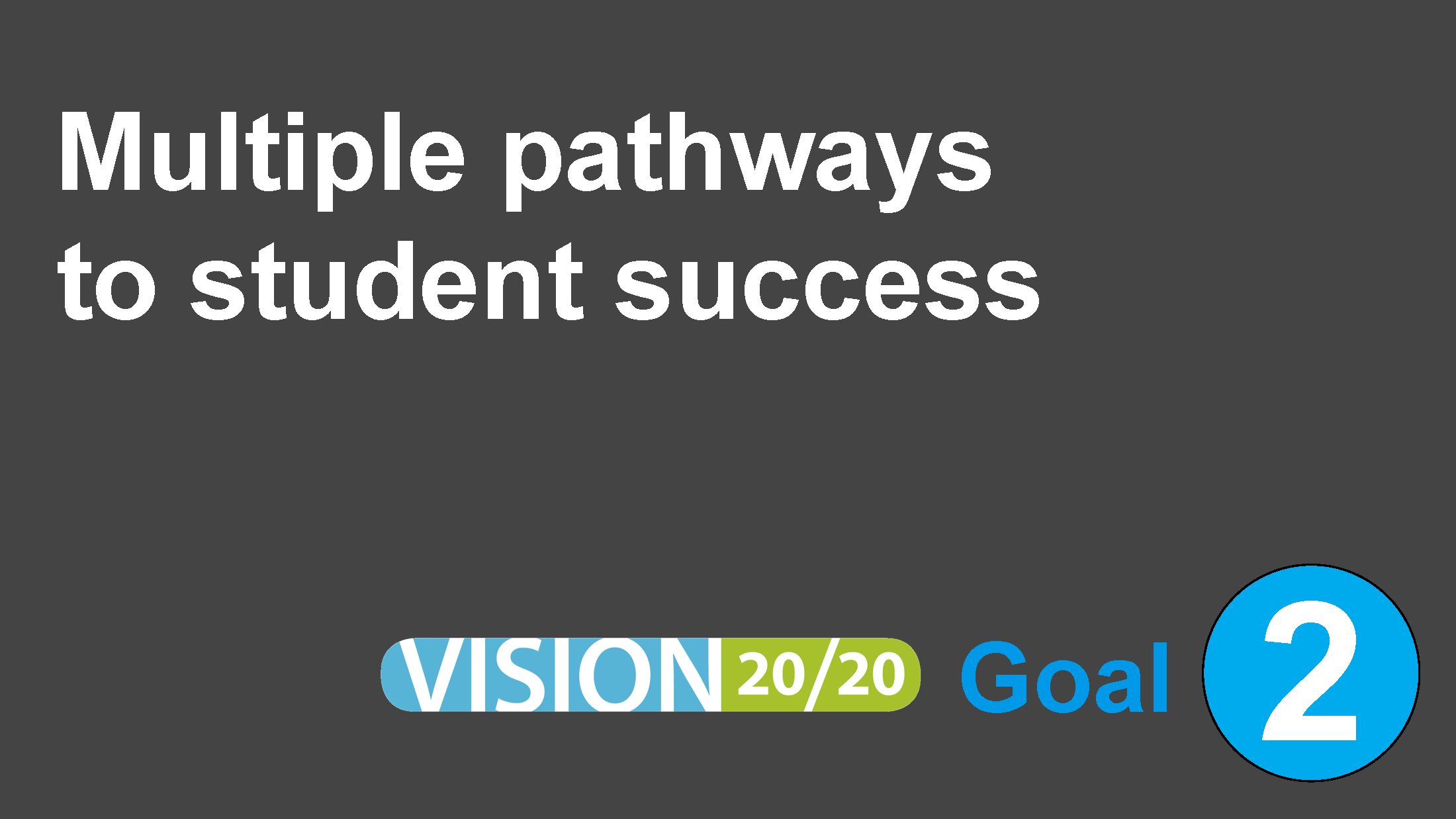 4J Vision 20/20 Strategic Plan Goal 2: Multiple pathways to student success