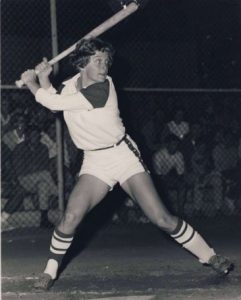 Karen Meats early in her softball career