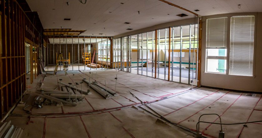 Another example of preliminary work being completed on a Kelly classroom for fall 2020.