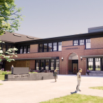 New Edison school design, viewed from the street