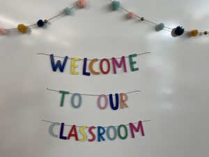 Photo: Sign saying "Welcome to our classroom"