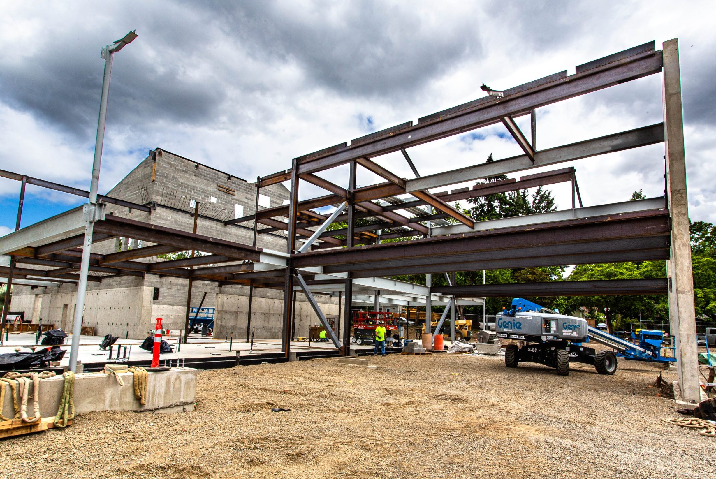 Edison update: view of the new gym and covered play area.