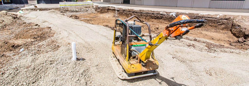 Gilham construction: pre-construction work on the courtyard.