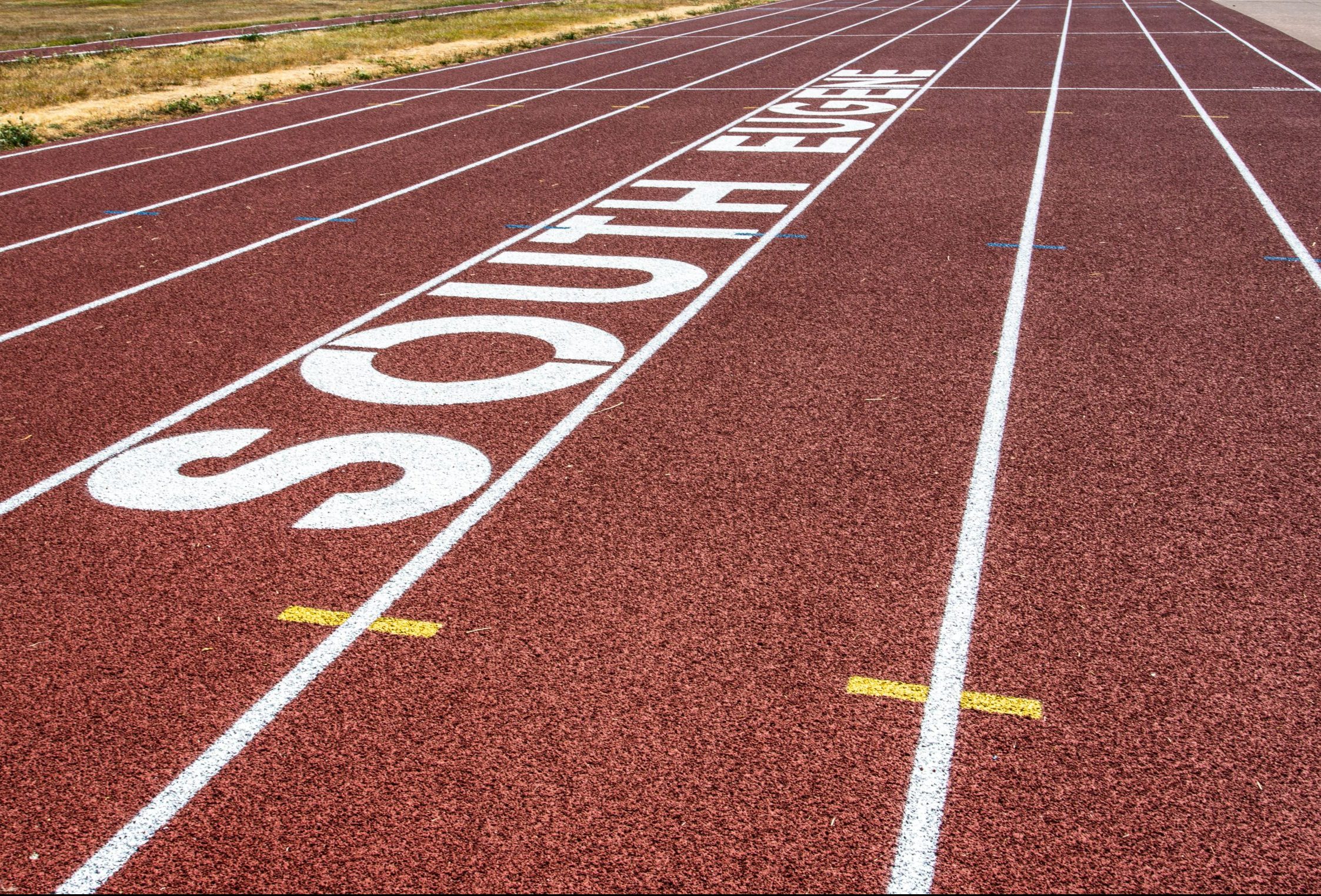 South Eugene High School track striped.