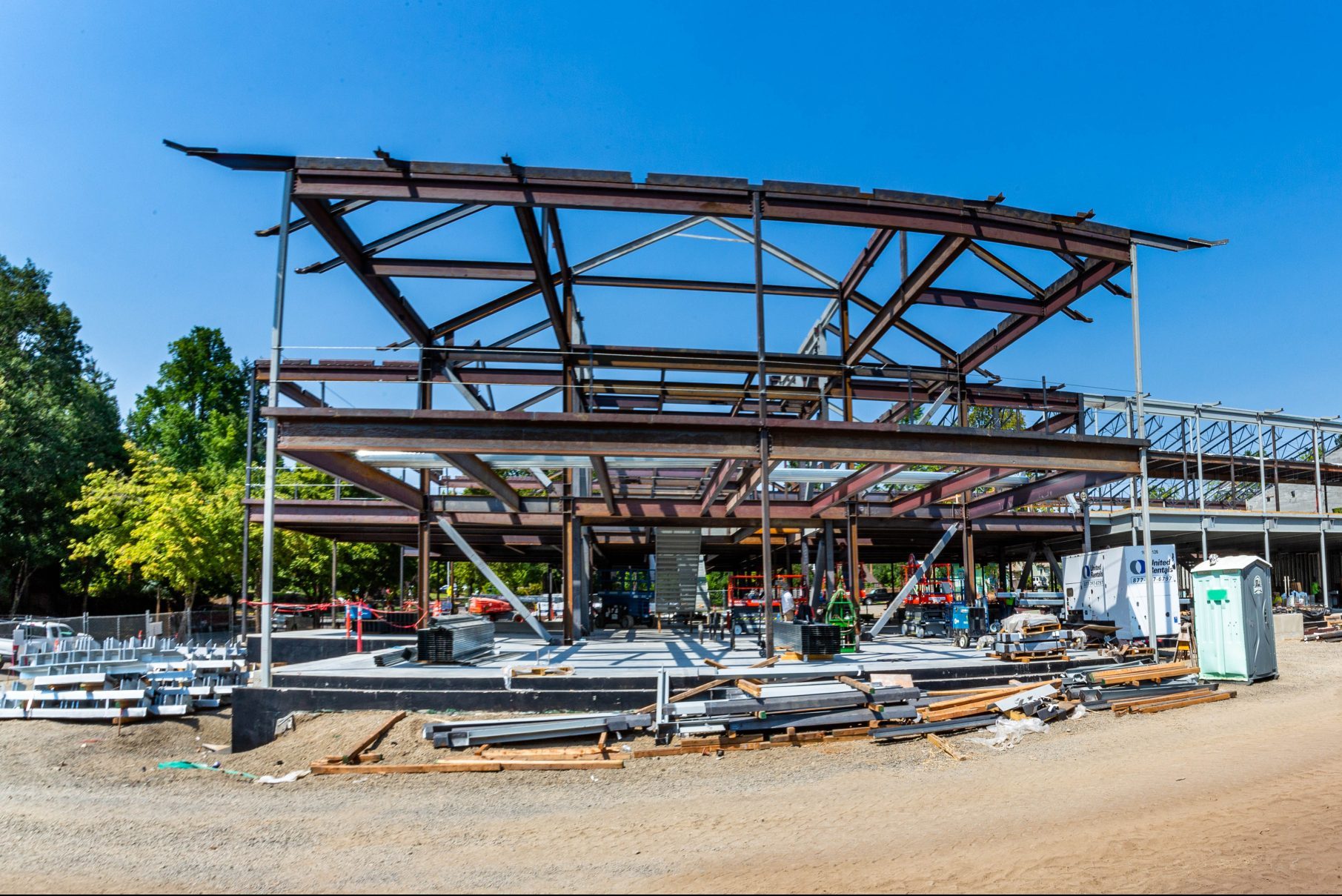 Edison construction update: view of the rear of the new building.