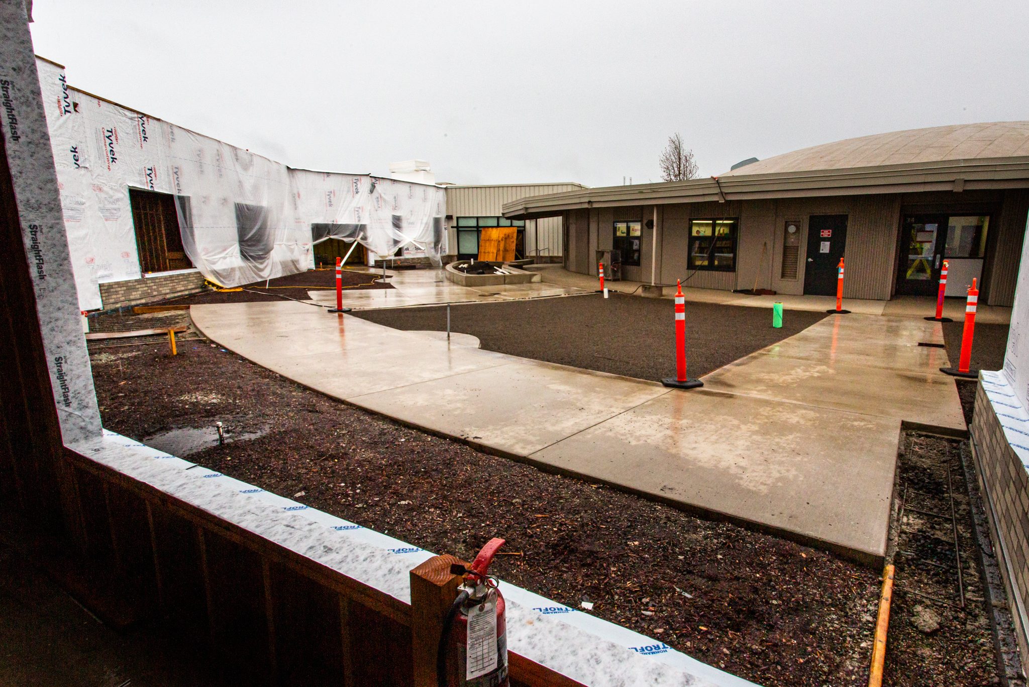 Gilham construction: progress on the new courtyard.