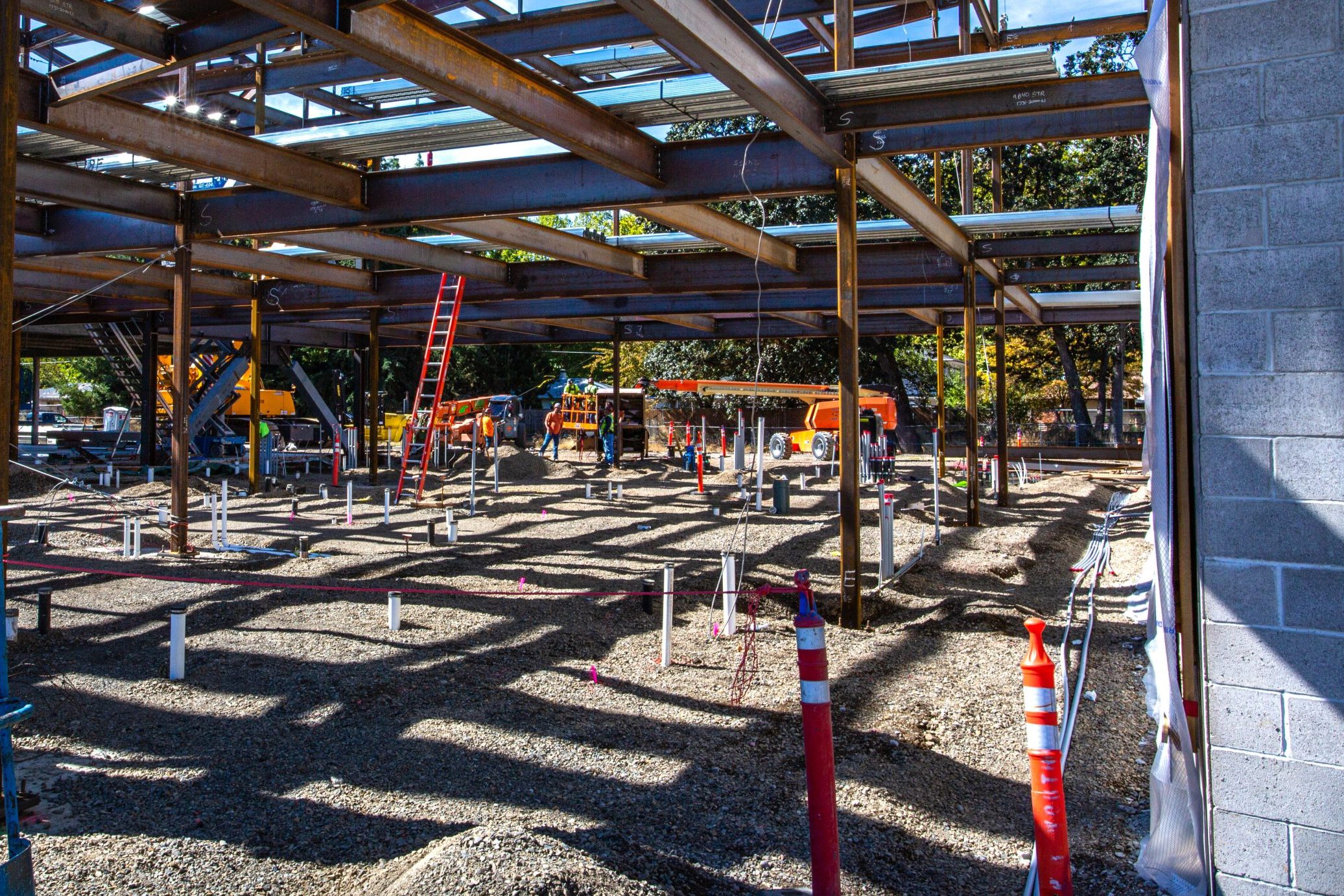 North build: view of the first floor on the west side of the property.