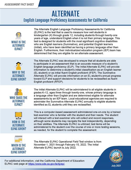 Alternate ELPAC Fact Sheet