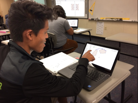 FRLHS Students using GeoGebra on touch-enabled Chromebook 