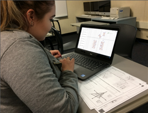 Student using GeoGebra on new Touch Chromebook 