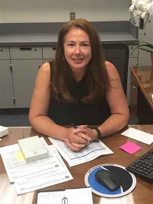 Ms. Frogue at her desk 