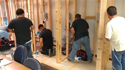 Students hands on experience working with frames.  