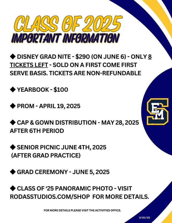 grad dates for seniors