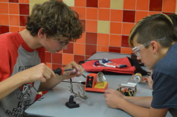 Student soldering