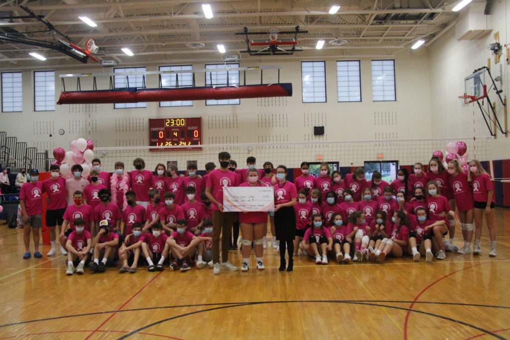 Fairport volleyball athletes wear pink in honor of Breast Cancer Awareness Month