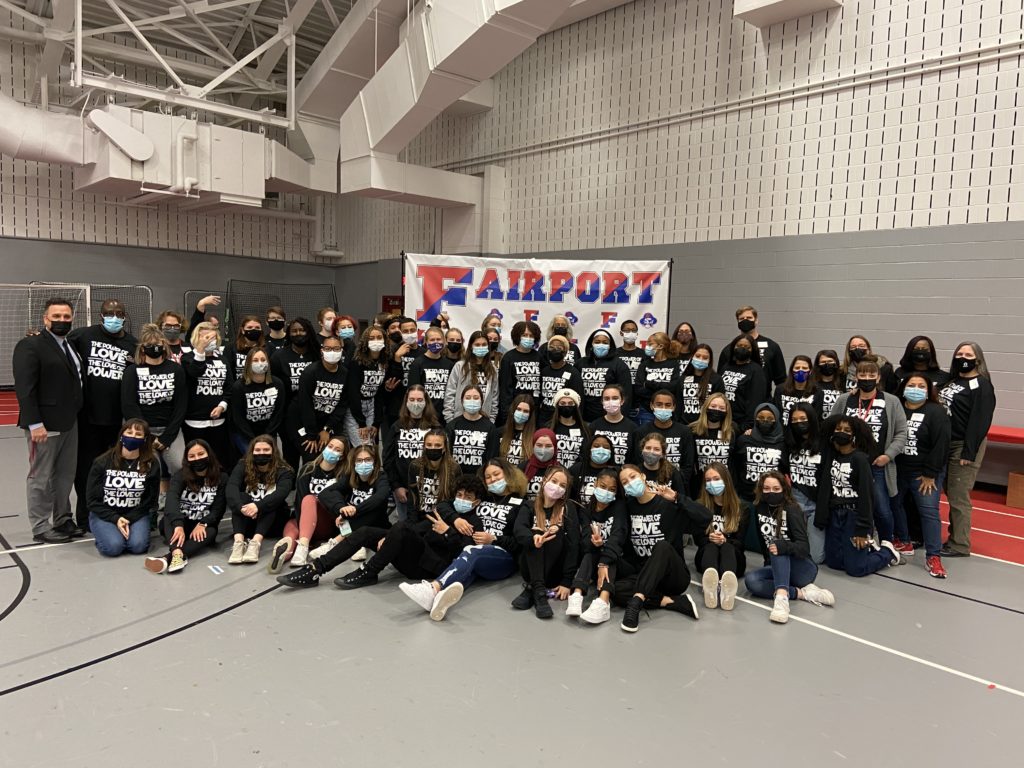 Group photo of School Without Walls and Fairport students