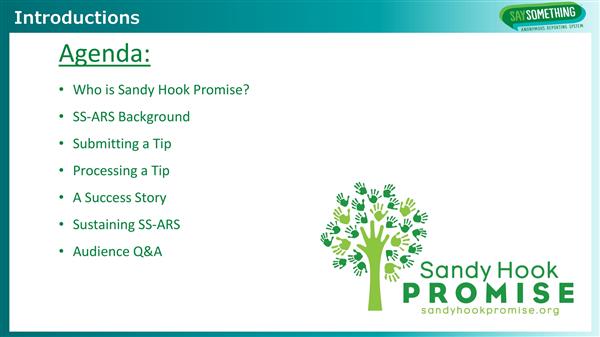 Say Something Anonymous Reporting System Introductions Agenda