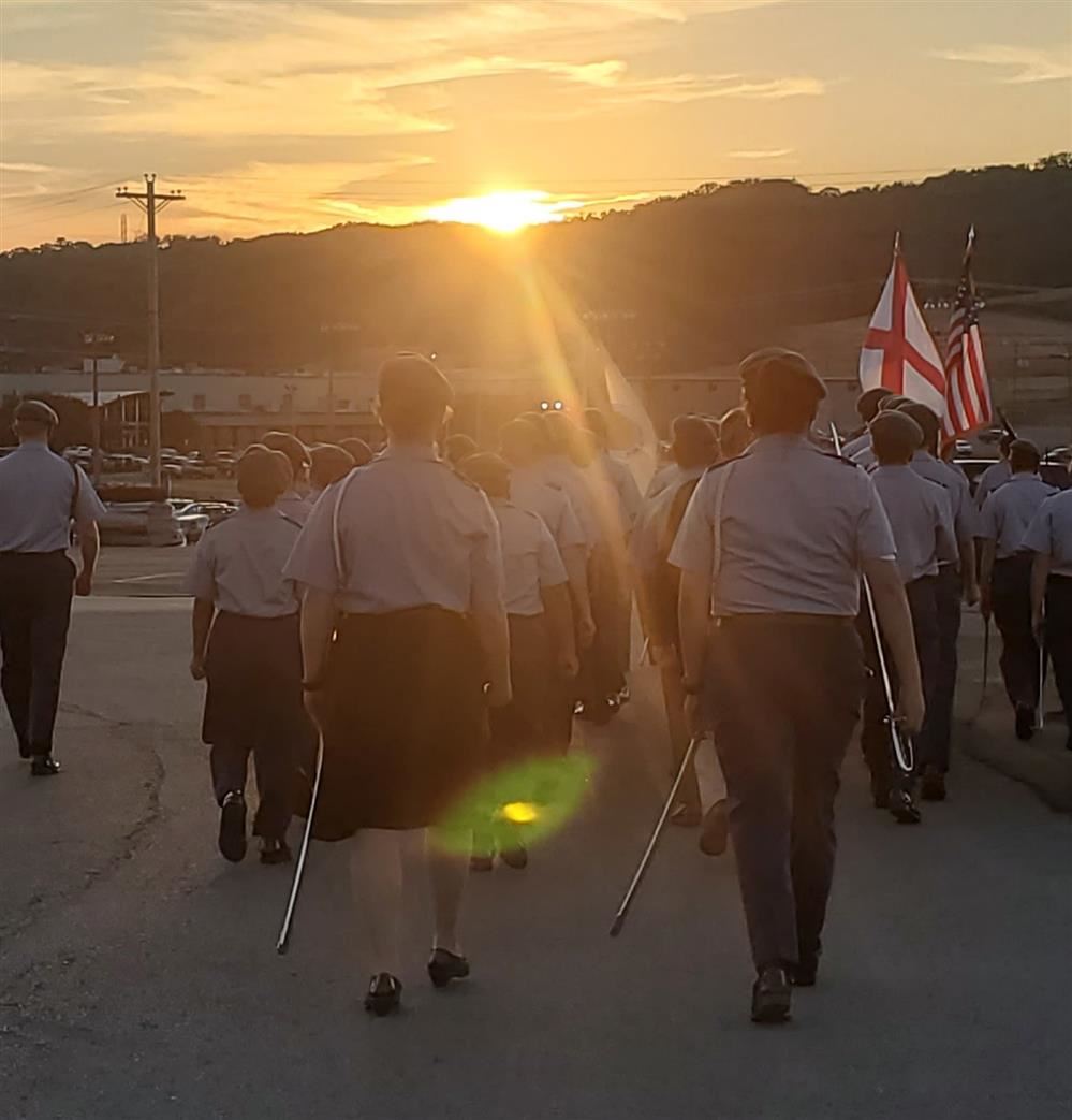 Marching into the sun set