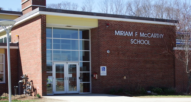  front of McCarthy School building