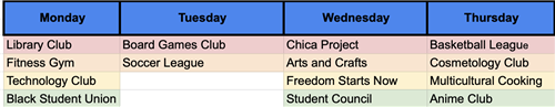 clubschedule