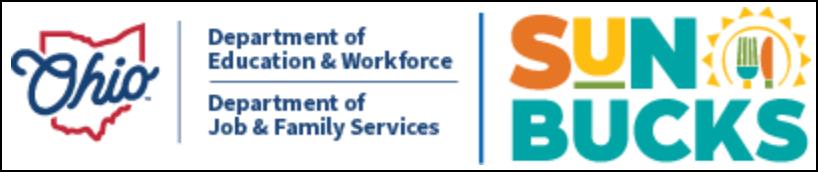 Ohio Department of Education and Workforce SUN Bucks program banner image