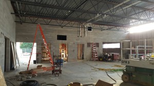 Cafteria facing new kitchen-bathrooms