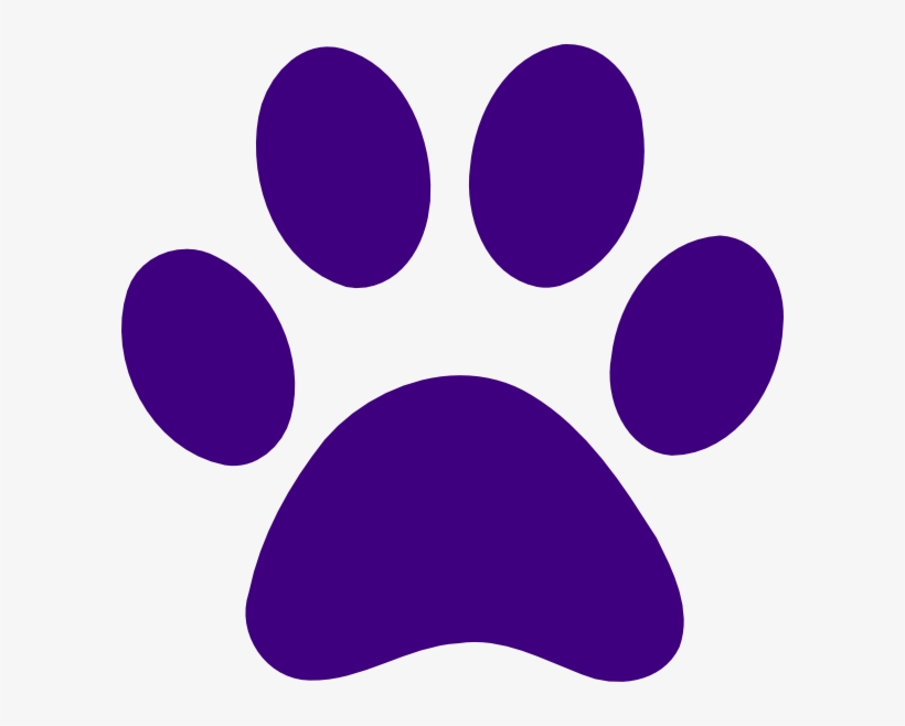 Cougar Paw Print Clip Art Clipart - Purple Paw Print - 600x578 PNG Download - PNGkit