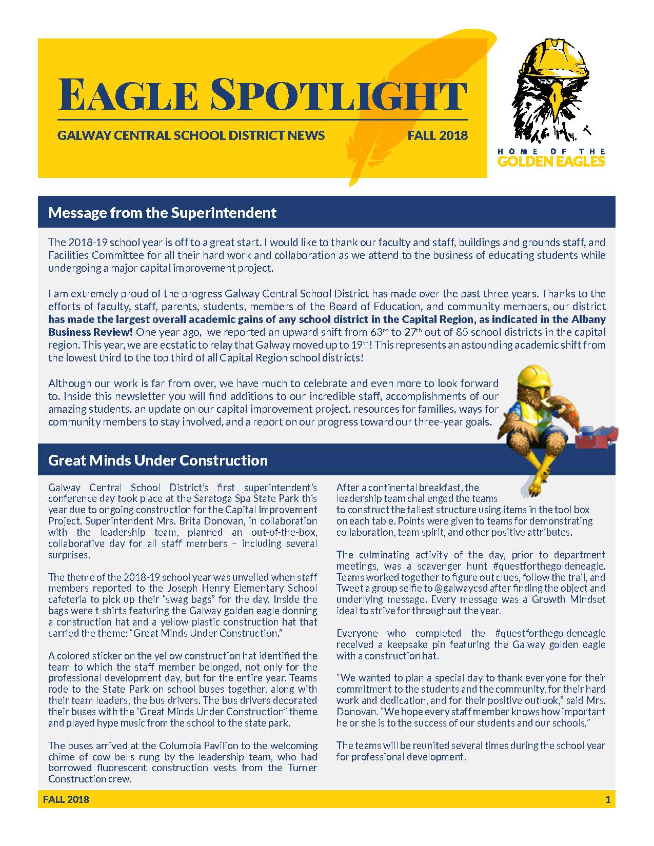 This is the image for the news article titled New Eagle Spotlight