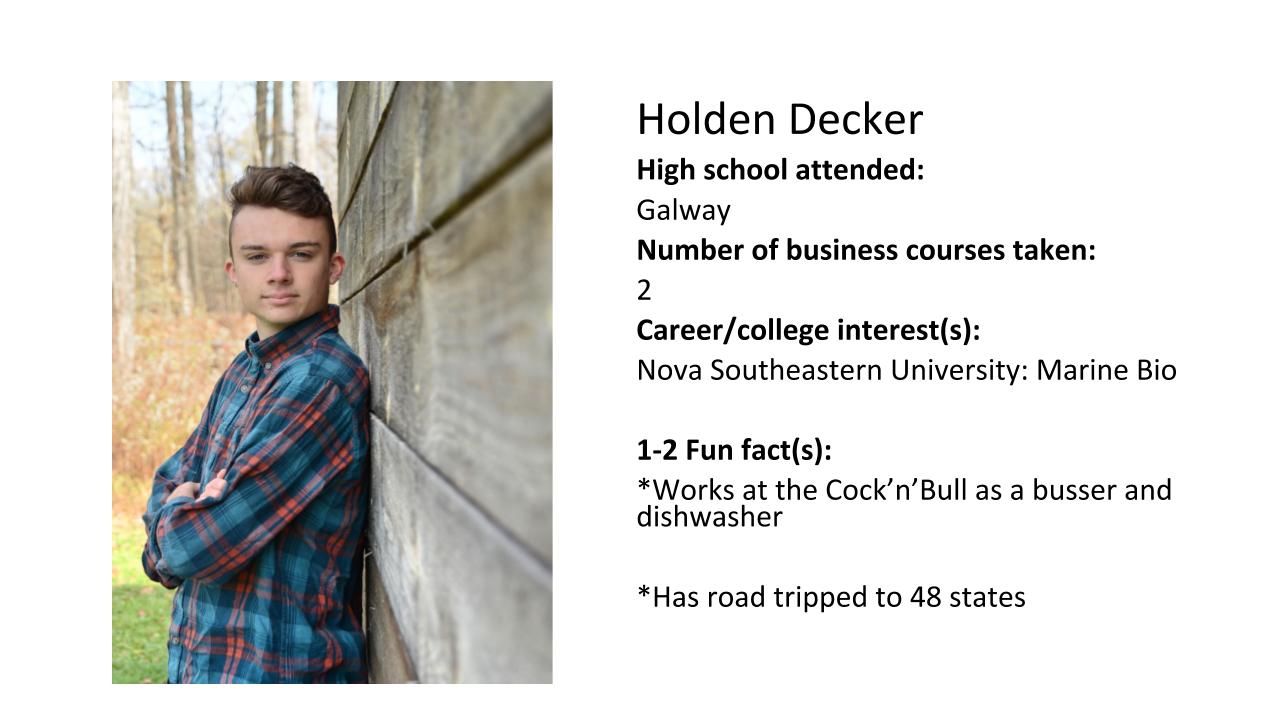 Holden Decker Business Student of the Year