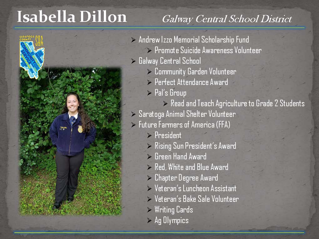 Isabella Dillon's Accomplishments