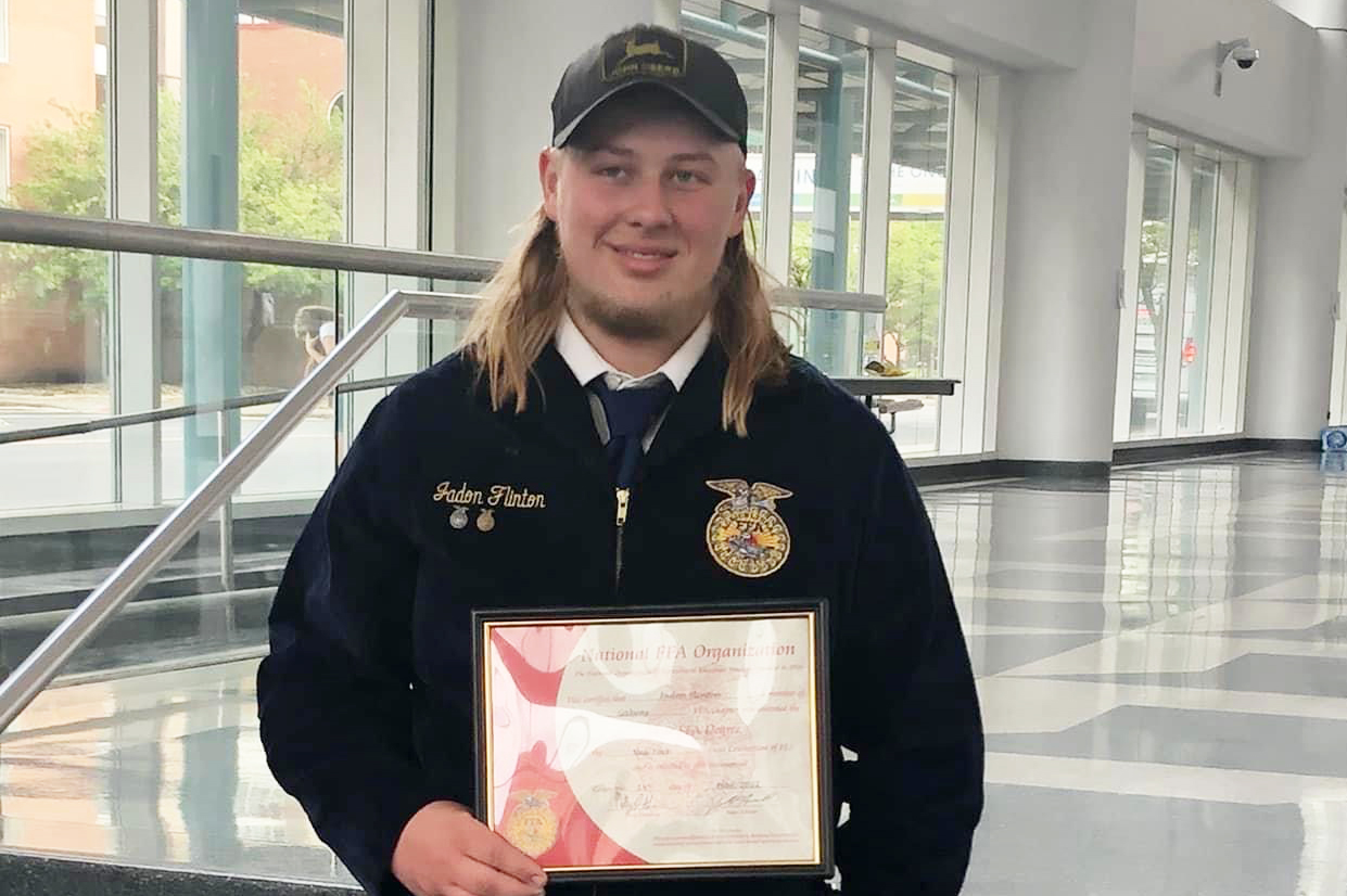 This is the image for the news article titled Flinton Received Highest FFA Honor