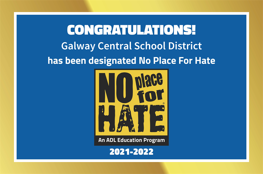 This is the image for the news article titled Galway CSD Named a "No Place for Hate" School