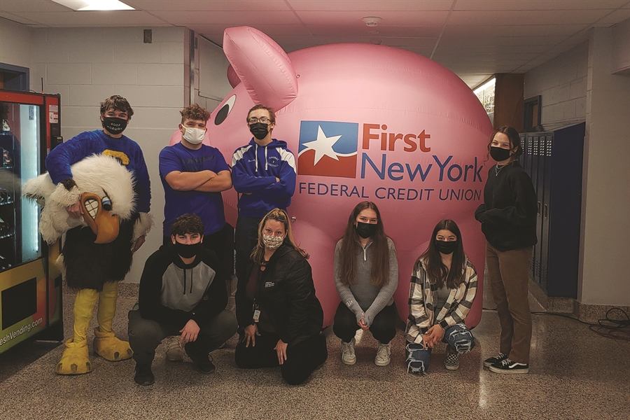 marketing class with First NY FCU Pig