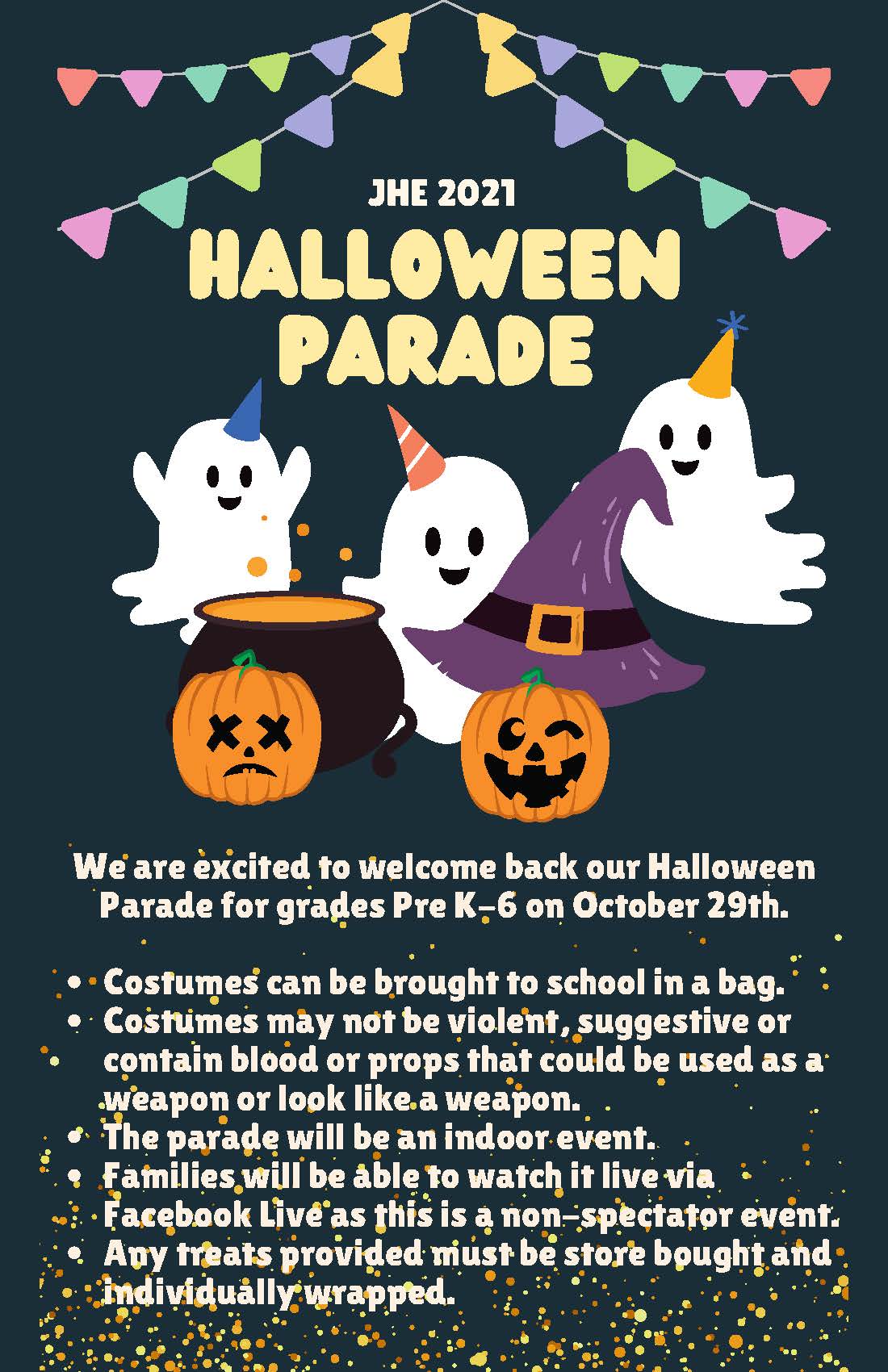 JHE Halloween Parade flier