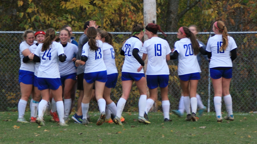 This is the image for the news article titled Girls Varsity Soccer Wins in OT!! 