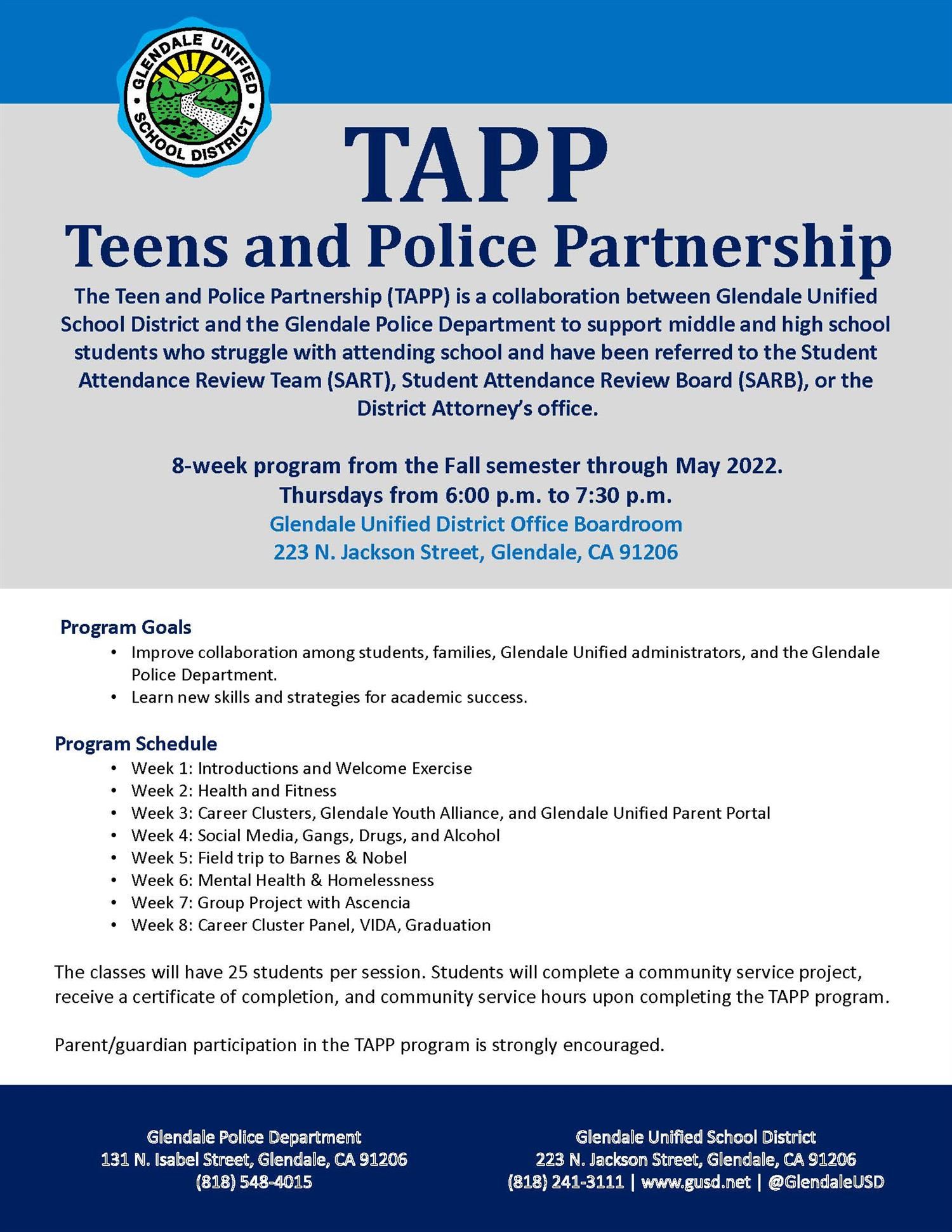 Teen and Police Partnership program