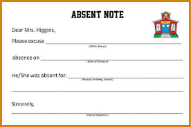 Please send a note for every absence.