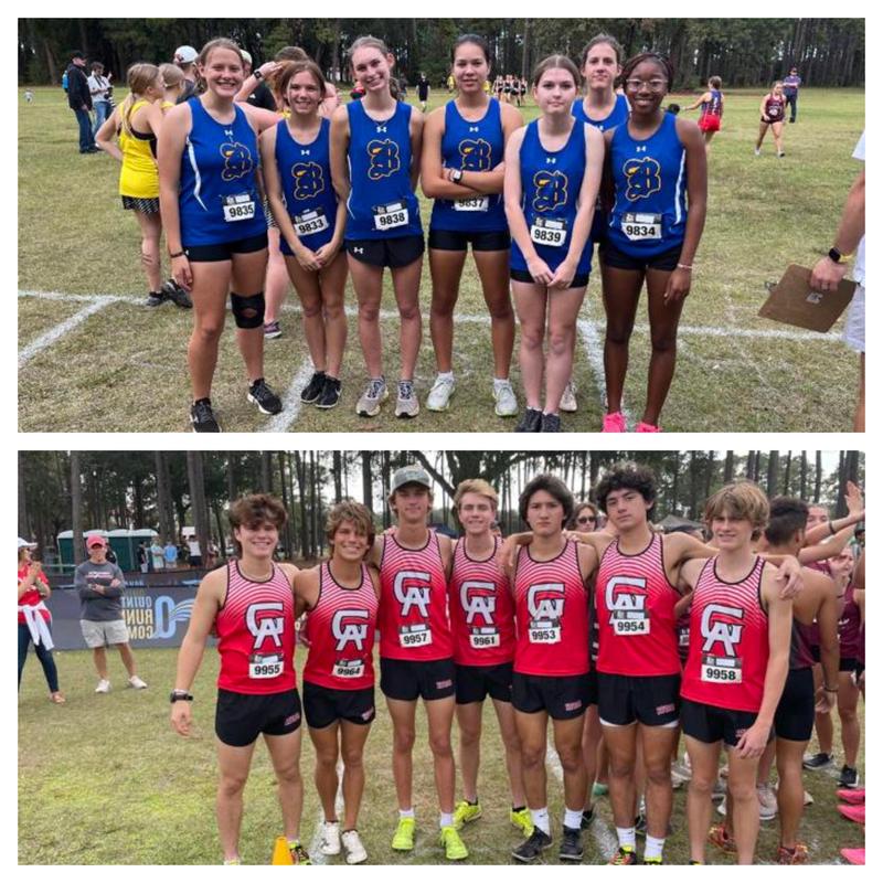 Brunswick High and Glynn Academy cross-country teams.
