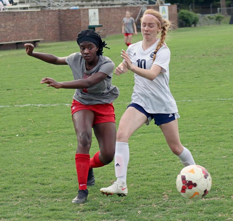 Glynn Academy\'s Allana Antah scores against Effingham County at Glynn County Stadium last season.