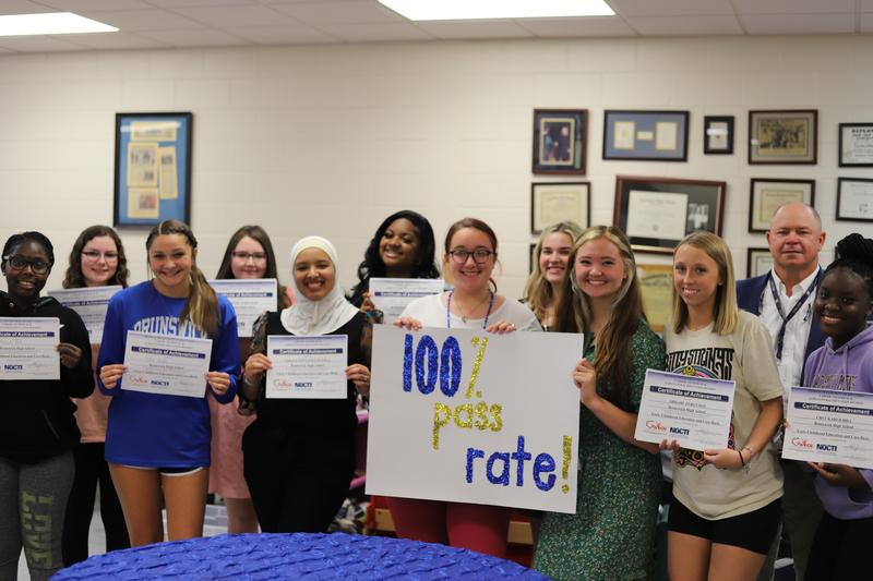 Brunswick High student-teachers received their certificates of achievement for their 100% pass rate this year on the End of Pathway Assessments (EOPA) for Early Childhood Education.