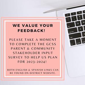 GCSS Parent and Community Stakeholder Input Survey Graphic