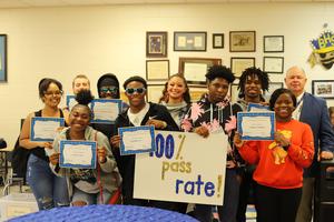 Brunswick High student-teachers received their certificates of achievement for their 100% pass rate this year on the End of Pathway Assessments (EOPA) for Food Science.