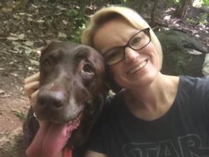 Melanie Weese and her dog.