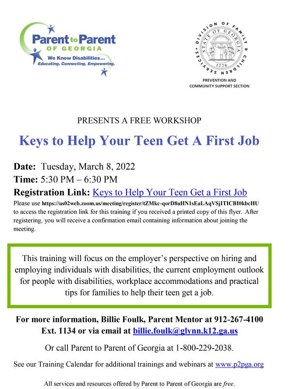 Parent to Parent of Georgia Flyer